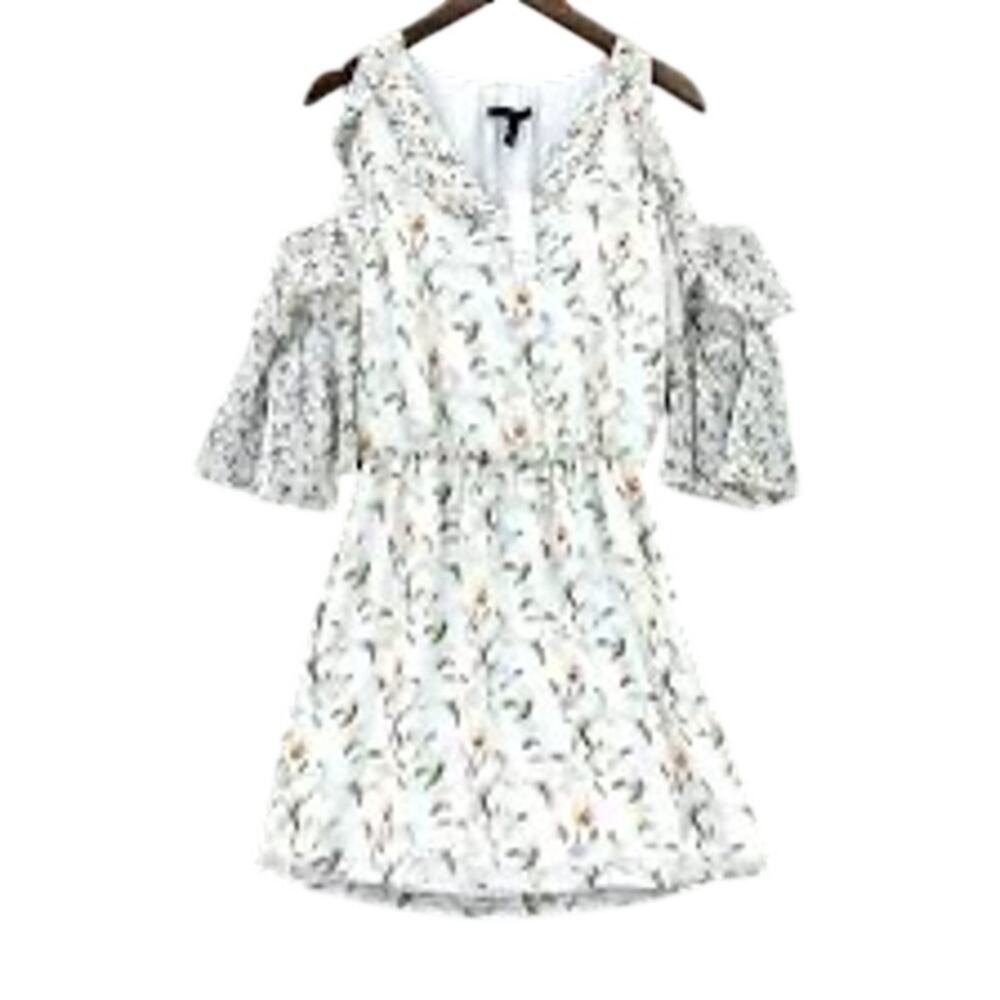 White House Black Market Floral Cold Shoulder Dress Size 00 Multicolor